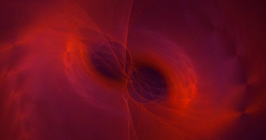 Soyut kırmızı fraktal ışık arkaplanı 3 boyutlu oluşturuluyor