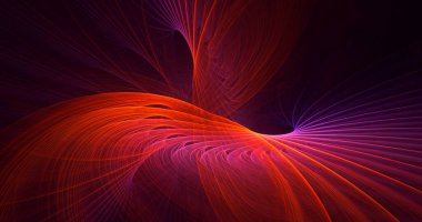 Soyut kırmızı fraktal ışık arkaplanı 3 boyutlu oluşturuluyor