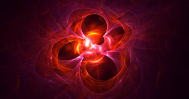 Soyut çok renkli fraktal ışık arkaplanı 3B görüntüleme