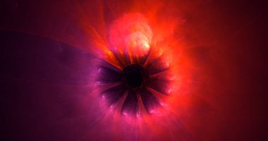 Soyut çok renkli fraktal ışık arkaplanı 3B görüntüleme