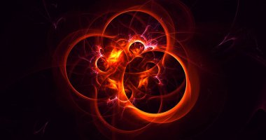 Soyut çok renkli fraktal ışık arkaplanı 3B görüntüleme