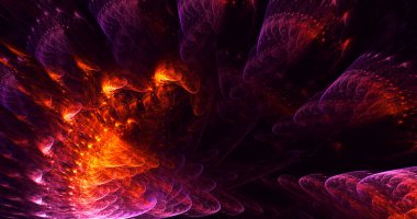 Soyut çok renkli fraktal ışık arkaplanı 3B görüntüleme