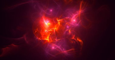 Soyut çok renkli fraktal ışık arkaplanı 3B görüntüleme