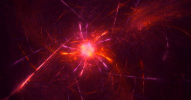 Soyut çok renkli fraktal ışık arkaplanı 3B görüntüleme