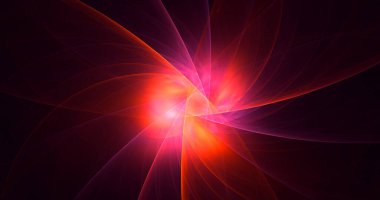 Soyut kırmızı fraktal ışık arkaplanı 3 boyutlu oluşturuluyor