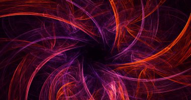 Soyut kırmızı fraktal ışık arkaplanı 3 boyutlu oluşturuluyor