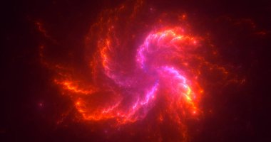 Soyut kırmızı fraktal ışık arkaplanı 3 boyutlu oluşturuluyor