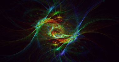 Soyut çok renkli fraktal ışık arkaplanı 3B görüntüleme
