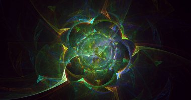 Soyut çok renkli fraktal ışık arkaplanı 3B görüntüleme