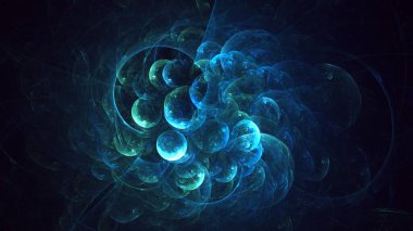 Soyut çok renkli fraktal ışık arkaplanı 3B görüntüleme