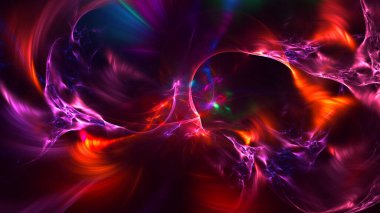 Soyut çok renkli fraktal ışık arkaplanı 3B görüntüleme