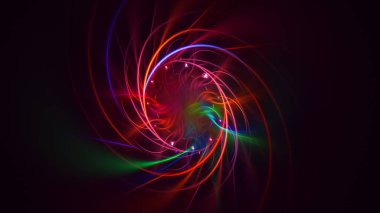 Soyut çok renkli fraktal ışık arkaplanı 3B görüntüleme