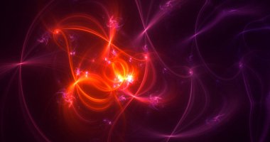 Soyut çok renkli fraktal ışık arkaplanı 3B görüntüleme