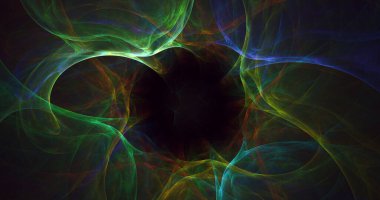 Soyut çok renkli fraktal ışık arkaplanı 3B görüntüleme