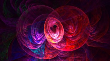 Soyut çok renkli fraktal ışık arkaplanı 3B görüntüleme