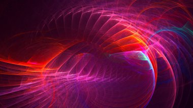 Soyut çok renkli fraktal ışık arkaplanı 3B görüntüleme