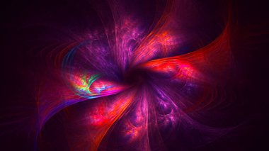 Soyut çok renkli fraktal ışık arkaplanı 3B görüntüleme