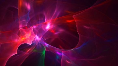 Soyut çok renkli fraktal ışık arkaplanı 3B görüntüleme