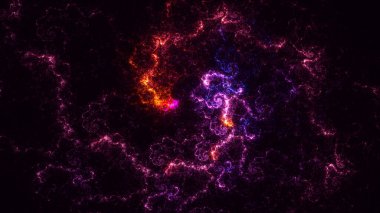 Soyut çok renkli fraktal ışık arkaplanı 3B görüntüleme