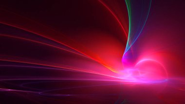 Soyut çok renkli fraktal ışık arkaplanı 3B görüntüleme