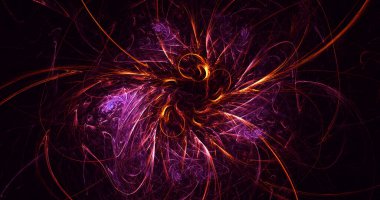 Soyut çok renkli fraktal ışık arkaplanı 3B görüntüleme