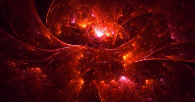 Soyut çok renkli fraktal ışık arkaplanı 3B görüntüleme