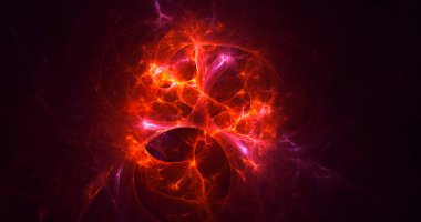 Soyut çok renkli fraktal ışık arkaplanı 3B görüntüleme