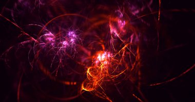 Soyut çok renkli fraktal ışık arkaplanı 3B görüntüleme