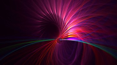 Soyut çok renkli fraktal ışık arkaplanı 3B görüntüleme