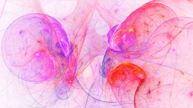 Soyut çok renkli fraktal ışık arkaplanı 3B görüntüleme