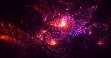 Soyut çok renkli fraktal ışık arkaplanı 3B görüntüleme