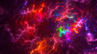 Soyut çok renkli fraktal ışık arkaplanı 3B görüntüleme