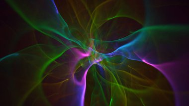 Soyut çok renkli fraktal ışık arkaplanı 3B görüntüleme