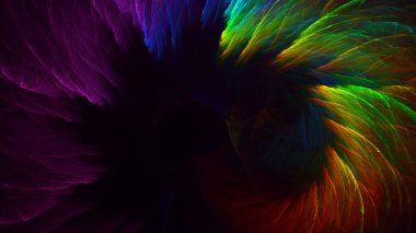 Soyut çok renkli fraktal ışık arkaplanı 3B görüntüleme