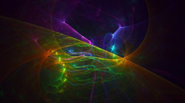 Soyut çok renkli fraktal ışık arkaplanı 3B görüntüleme