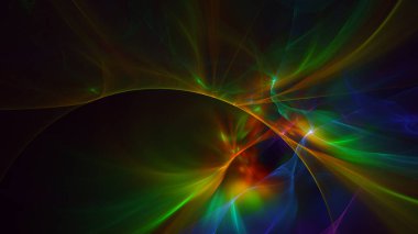 Soyut çok renkli fraktal ışık arkaplanı 3B görüntüleme