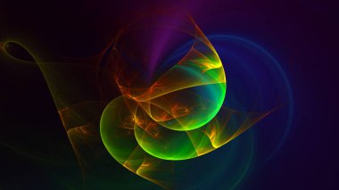 Soyut çok renkli fraktal ışık arkaplanı 3B görüntüleme