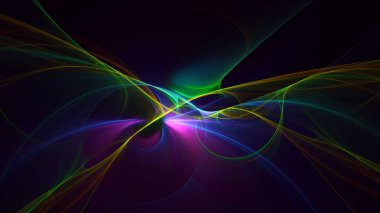 Soyut çok renkli fraktal ışık arkaplanı 3B görüntüleme