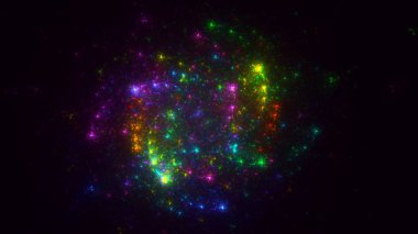 Soyut çok renkli fraktal ışık arkaplanı 3B görüntüleme