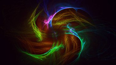 Soyut çok renkli fraktal ışık arkaplanı 3B görüntüleme