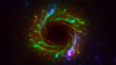 Soyut çok renkli fraktal ışık arkaplanı 3B görüntüleme