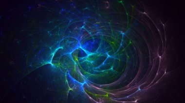 3D görüntüleme soyut mavi teknoloji fraktal arkaplan