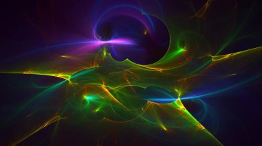 Soyut mavi fraktal ışık arkaplanı 3 boyutlu oluşturuluyor