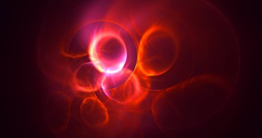 Soyut kırmızı fraktal ışık arkaplanı 3 boyutlu oluşturuluyor