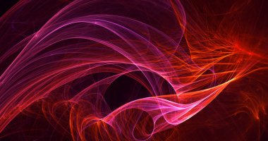 Soyut kırmızı fraktal ışık arkaplanı 3 boyutlu oluşturuluyor
