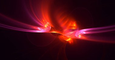 Soyut kırmızı fraktal ışık arkaplanı 3 boyutlu oluşturuluyor