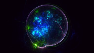 Soyut çok renkli fraktal ışık arkaplanı 3B görüntüleme