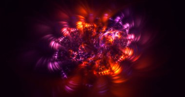 Soyut çok renkli fraktal ışık arkaplanı 3B görüntüleme