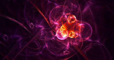 Soyut çok renkli fraktal ışık arkaplanı 3B görüntüleme