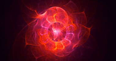 Soyut çok renkli fraktal ışık arkaplanı 3B görüntüleme